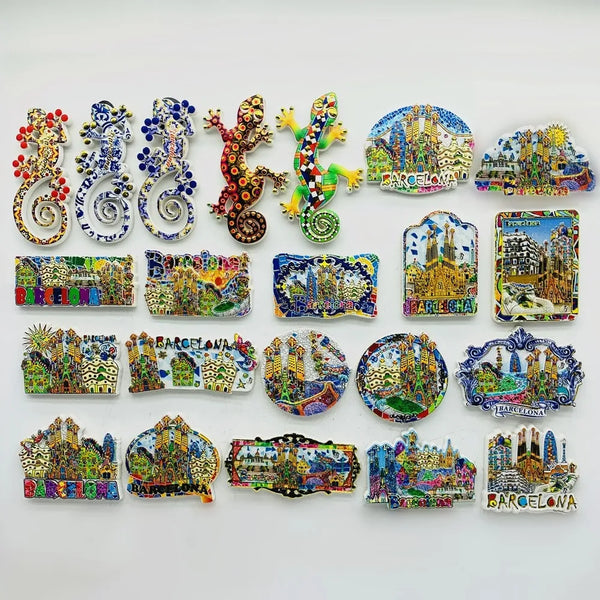 Europe Spain Barcelona 3D Refrigerator Magnet Tourist Souvenirs Stickers,Home & Kitchen Decoration Fridge Magnet Message Sticker