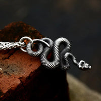 Beier Fashion Vintage Women Men Snake Stainless Steel Pendant Chain Necklace Jewelry LLBP8-492P