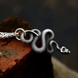 Beier Fashion Vintage Women Men Snake Stainless Steel Pendant Chain Necklace Jewelry LLBP8-492P