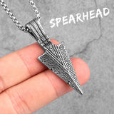 Spartan Spearhead Long Men Necklaces Pendants Chain Punk for Boyfriend Male Stainless Steel Jewelry Creativity Gift