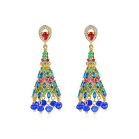 Gypsy Jewelry Retro Ethnic Indian Jhumka Crystal Small Bells Beads Drop Tassel Earrings Women Bohemian Statement Jhumki Tribal