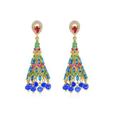 Gypsy Jewelry Retro Ethnic Indian Jhumka Crystal Small Bells Beads Drop Tassel Earrings Women Bohemian Statement Jhumki Tribal