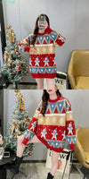2025 Autumn Winter New Loose Oversized Sweater Women Christmas Snowflake Knitted Longline Thickened Pullover