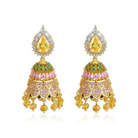 Gypsy Jewelry Retro Ethnic Indian Jhumka Crystal Small Bells Beads Drop Tassel Earrings Women Bohemian Statement Jhumki Tribal