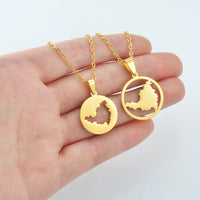 Anniyo Sint Maarten and Saint-Martin Island Pendant Necklaces for Women Men Saint Martin SXM Jewellery Stainless Steel #312421