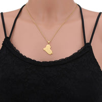 New fashion Iraqi Republic map Pendant Stainless steel necklace feminine personality geometric collarbone chain jewelry