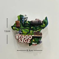 Poland 3D Fridge Magnets Tourism Souvenir Resin Refrigerator Magnets Sticker Collection Handicraft Gift Home Decoration Articles