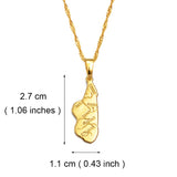 Anniyo Madagascar Map Pendant Necklaces for Women Girls Jewelry African Malagasy Maps  #201902