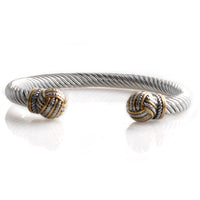 Europe and the United States retro two-color opening electric cable adjustable men's and women's stainless steel cuff bracelet