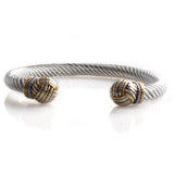 Europe and the United States retro two-color opening electric cable adjustable men's and women's stainless steel cuff bracelet