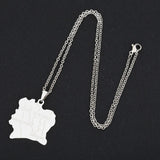 2024 New fashion stainless steel Ivorian map necklace for men and women geometric national style collarbone chain anniversary sm