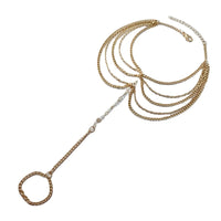 Women's Charm Metal Pearl Anklet Golden Multilayer Foot Chain Bohemia Fashion Rhinestone Ankle Bracelet Beach Jewelry Accessory