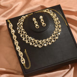 Ladies' light luxury style design necklace, earrings, jewelry set suitable for weddings, gatherings, holidays, gifts