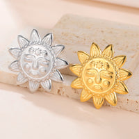 Dawapara Mayan Sun Symbol Brooches Pins Sun Face Maori Style Ancient Totem Aztec Jewelry Stainless Steel Anniversary Gift