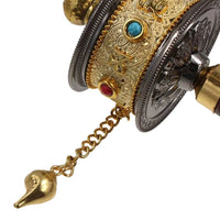 Hand Cranking Tibetan Prayer Wheel Double Bearing Colourful Turn Praying Instrument Rotatable Spinning Drum Religious Ornament