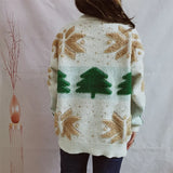 Women's Jacquard Round Neck Long Sleeve Thickened Knit Pullover Christmas Tree Design Autumn/winter New Style Sweater