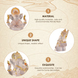 Lord Ganesha Statues Hindu Elephant God Sculpture,Resin Indian Ganesha Idol Buddha Figurine Good Luck Success Transparent Statue