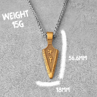 Viking Stainless Steel Gold Color Spear Pendant Necklace Scandinavian Rune Amulet Black Necklace Jewelry Men's Punk Hip Hop Gift