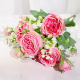 Silk Artificial Flower Rose Peony Bouque Home Decoration Bridal Holding Flower Wedding Decor Bouquet DIY Fake Flower Arrangement