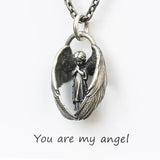 Retro Gothic Mysterious Demon Angel Wings Pendant Necklace Men's Punk Hip Hop Trendy Cool Jewelry Boy Gift