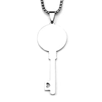 Islamic Arab Allah God Key Shaped Pendant Necklace for Men Women Stainless Steel Gold Color Muslim Chain Amulet Jewelry