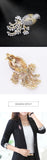 SUYU National Style Retro Color Copper Inlaid Cubic Zirconia Animal Suit Jacket Gift Accessories Female Magpie Brooch