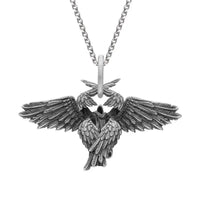 Retro Gothic Mysterious Demon Angel Wings Pendant Necklace Men's Punk Hip Hop Trendy Cool Jewelry Boy Gift