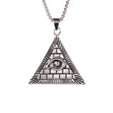 European and American fashion personality versatile pyramid wisdom eye necklace for men and women, simple street accessories