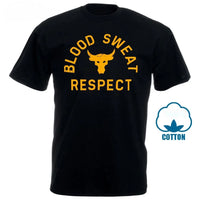 Casual Men Project Rock Blood Sweat Respect Graphic TShirt Male Fashion Top Hombre Summer Tee Roupas Masculinas Oversized Unisex