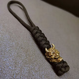 Vintage Hand-knitted Lanyard Keychain Biker helmet Pendant Paracord Rope weave Accessories Bag Hanging Handmade Car Keyring