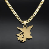 SAINT MICHAEL PROTECT US Archangel Stainless Steel Pendant Necklace for Women Men Gold Color Necklace Choker Jewelry Collares