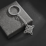 Exquisite Stainless Steel Pattern Witch Knot Pendant Necklace Celtic Knot Lucky Jewelry Christmas Gift for Friends and Family