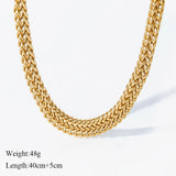 GANPUP 316l Stainless Steel Metal Heavy Thick Chain Necklace Charm Fashion Neck Chain Waterproof Gold Color Jewelry For Women