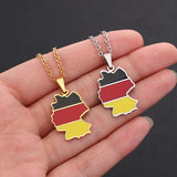 2024 new fashion stainless just Germany map map pendant necklace temperament everything collarbone chain birthday anniversary gi
