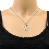 Sikh Culture Symbol Necklace Stainless Steel Clavicle Chain Religious Metal Neckchain Stylish Accessory for Daily Wear