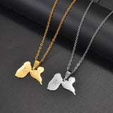 Anniyo Guadeloupe Map Hibiscus flower Pendant Necklaces for Women Jewelry France Guadeloupe  @364521