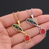 2024 New fashion stainless steel Saint Kitts and Nevis Commonwealth Map Necklace for women and men couples Ethnic style accessor