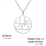 LIKGREAT Iranian Persian Poem Caliography Necklace for Women Men Stainless Steel Farsi Women Life Freedoom Pendant Jewelry Gifts