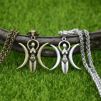 Nostalgia Fertility Ancient Greece Astarte Pregnancy Wicca Pagan Triple Moon Goddess Womens Pendants Necklaces