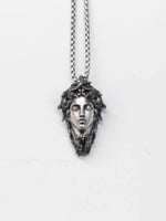 Handcrafted Sterling Silver Medusa s925 Silver Necklace Ancient Greek Myth Snake Woman Pendant Featured Pendant