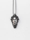 Handcrafted Sterling Silver Medusa s925 Silver Necklace Ancient Greek Myth Snake Woman Pendant Featured Pendant