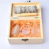 Natural Crystal Amethyst Rose Quartz Smudge Stick Rose Quartz Amethyst Magic Wand Bracelet Divination and Witchcraft Wooden Gift