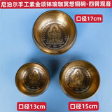 Nepal Handmade Singing Bowl Yoga Meditation Buddha Copper Chime Professional Tibetan Bowls Sound Healing Instrument Ornaments