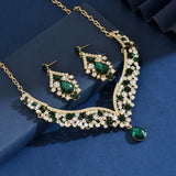Ladies' fashionable design necklace earrings jewelry set suitable for daily wear, wedding parties, holiday gifts