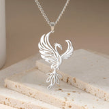 Dawapara Mythological Animals Phoenix Necklace Powerful Totem Celtics Crescent Moon Protection Amulet Stainless Steel Jewelry