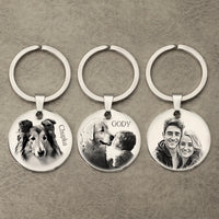 Custom Keychain with Photo,Cat Picture Keychain,Personalized Dog Memorial Gifts,Keychain Your Name, Father Boyfriend  Gift