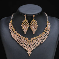 3PC Women's Fashion Star Leaf Dot Necklace Earrings Jewelry Set Wedding Banquet Party Holiday Gift 8884