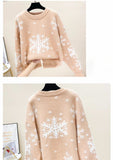 Casual Loose Christmas Sweater 2025 New Style Women's Red Printed Knitwear Pullover