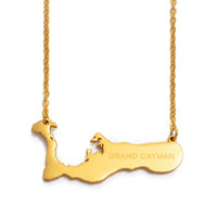 Anniyo The Cayman Islands for Grand Cayman Map Pendant Necklaces Silver/Gold Color Charm Maps Jewelry #014821