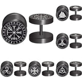 2pcs 18G 316L Stainless Steel Viking Rune Round Stud Earrings for Men Women, Cartilage Tragus Helix Earring Piercing Jewelry